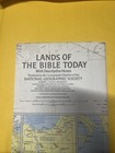 Vintage 1967 National Geographic Lands Of The Bible Today Map Folded Poster Usa