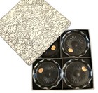 Vtg Mcm Bohemia Czech Cut Glass Crystal Coasters Sunburst Set Of 4 New Gift Box