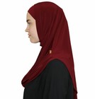 Turkish Firdevs Practical Amira Hijab Scarf   Bonnet Dark Red
