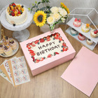 14x10x4 In Sheet Cake Boxes  16pcs Pink Bakery Boxes With Window