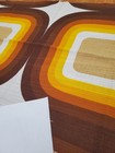 Awesome Rare Vintage Mid Century Retro 70s Yel Brn Rounded Sq  Double Fabric 