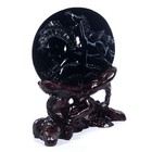 10 2  Natural Black Obsidian Running Horses Carving Collectibles Decor   aw12