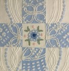36 Coordinated Vintage Chenille Bedspread 6  Squares Patchwork Blocks Cotton