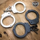 Nickel Plated Police Handcuffs Real   Keys 2 Pc Professional Double Lock Steel