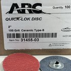 Lot Of New 100 Arc 2    100 Grit Ceramic Quick Lok Sanding Disc Wo13623 31455-03