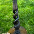 Vintage English Open Barley Twist Candlestick Taper Candle Holder Oak Wood 11 