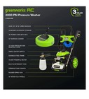 Greenworks - 2000psi Power Washer With Foam Gun And 12  Surface Cleaner Green