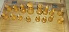 Vintage  Wooden Chess Set With Folding Board Box  Wood Chess Pieces 