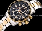 Invicta Men Specialty Chronograph Black Dial 18kt Gold Silver Tachymeter Watch