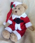 Santa Bear Russ Berrie Plush Stuffed Animal Santa Hat And Suit  15 