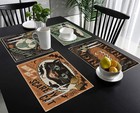 Set Of 4 Placemats Vintage Halloween Scaredy Cats 4 