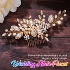 Gold Rhinestone Bridal Hair Comb Wedding Accessories Prom Pieces For Brides