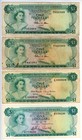 1965 1968 1974 Bahamas  1 Dollar Lot Of 4  21017s