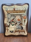 Vintage 70s Sun Bonnet Girls Wooden Wall Art Plaques Set Of 2 Cottagecore Decor