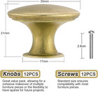 Vintage Cabinet Knobs  10-pack Round Drawer Pulls  Antique Brass Finish  30mm
