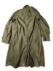 Vintage 1950s Us Army Og-107 Field Overcoat Cotton Sateen W  Liner Small Long