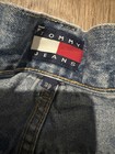 Rare 90s Vintage Tommy Hilfiger Mens Denim Cargo Jean Shorts Size 38 Side Zipper