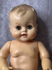 Vtg 18    Vinyl Head Hard Plastic Body Jointed   Molded Light Hair Green Eyes
