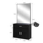 Black Barber Salon Station Wall Mount Hair Stylist Beauty Spa Equipment   mirror