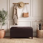 Storage Ottoman Bench 33  Faux Leather Upholstered End Of Bed Bench