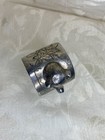 Antique Victorian Silver Plate Napkin Ring Holder Fox With Glass Eyes Rare