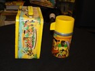 Vintage 1964 The Flintstones Yellow Lunch Box And Thermos W swing Arm By Aladdin