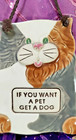 Vintage Smoky Mountatin Pottery Ceramic Cat Wall Plaque  if You Want A Pet   