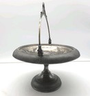 Vintage Art Nouveau Silverplate Footed Fruit Basket Trinket Tray Ornate Handle
