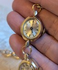 Gold Tone Oval Vintage 5 Watch Pub Crawl 5 O clock Choker  Steampunk