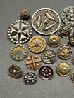 Antique Vintage Lot Of 25 Cut Steel Metal Buttons - 3 8  To 1-1 4   q7 