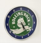 Rolling Rock Beer Wall Clock Bottle Sign Set Latrobe Brewing Man Cave Bar Rare