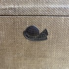 Vintage Train Cosmetic Case Luggage Stratosphere Brown tan 2 Tone Mirror   Tray