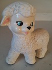 Vintage Mcm Baby Lamb Sheep Figurine Nursery White Ceramic Hand Painted Euc 