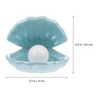 Seashell Lamp Blue Ceramic Pearl Clam Shell Night Light Decorative Table Lamp   