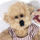 Ty Attic Bear Tiny Tim Pinstriped Overalls Wooly Fur - The 1st - Jointed 8 5 