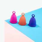 Peachlife   3 Pack Ring Stem Menstrual Cups 28 Ml Medium Size - Soft  Medium Firm