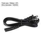 2prong Ac Power Cord 3ft 18 Awg  2slot To C8 Female Cable Replacement 3pcs