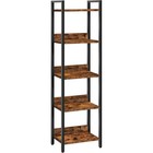 Metal Wood Bookshelf Large Capacity Storage Rack Home Office Living Room New