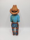Vintage Hand Carved Wood Western Cowboy Folk Art 7 5  Tall 