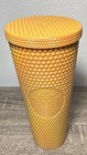 Starbucks Yellow Textured Bling Tumbler Cup W  Lid  Fy23 Coffee   Tea