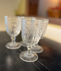 Vtg Jeannette Iris   Herringbone Set Of 4 Water Goblets- 5-3 4  Tall