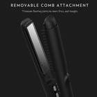 Hair Straightener Comb Flat Iron With Ceramic Teeth Styling Tool Black
