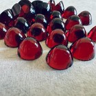 Ba208 Vintage Glass Cabochons 11mm Round Ruby Hicut Unfoiled Flat Back  24 