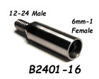 B2401-16 Adapter  12-24 Male X 6mm-1 Female  Speargun Tip  3 8 