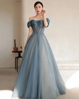 Elegant Organza Evening Dresses Pleats Off Shoulder Strapless Prom Party Dresses