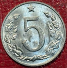 High Grade Bu 1962 Czech Republic-czechoslovakia 5 Haleru Lion Coin-dec609