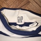 Vintage Gap Turtleneck Shirt Mens Medium Breton White Blue Striped 80s 90s Vtg