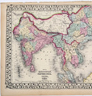 1867 Hindoostan - Farther India - China - Tibet - India Map S a  Mitchell