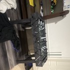 Gray Wood Foosball Table Soccer Game Table W  Black Handles  White Players