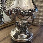 Vtg Sheridan Silverplate Tilting Teapot W  Stand   Burner Ornate